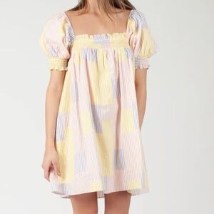 NWT Urban Outfitters Puff Sleeve Pastel Babydoll Dress
